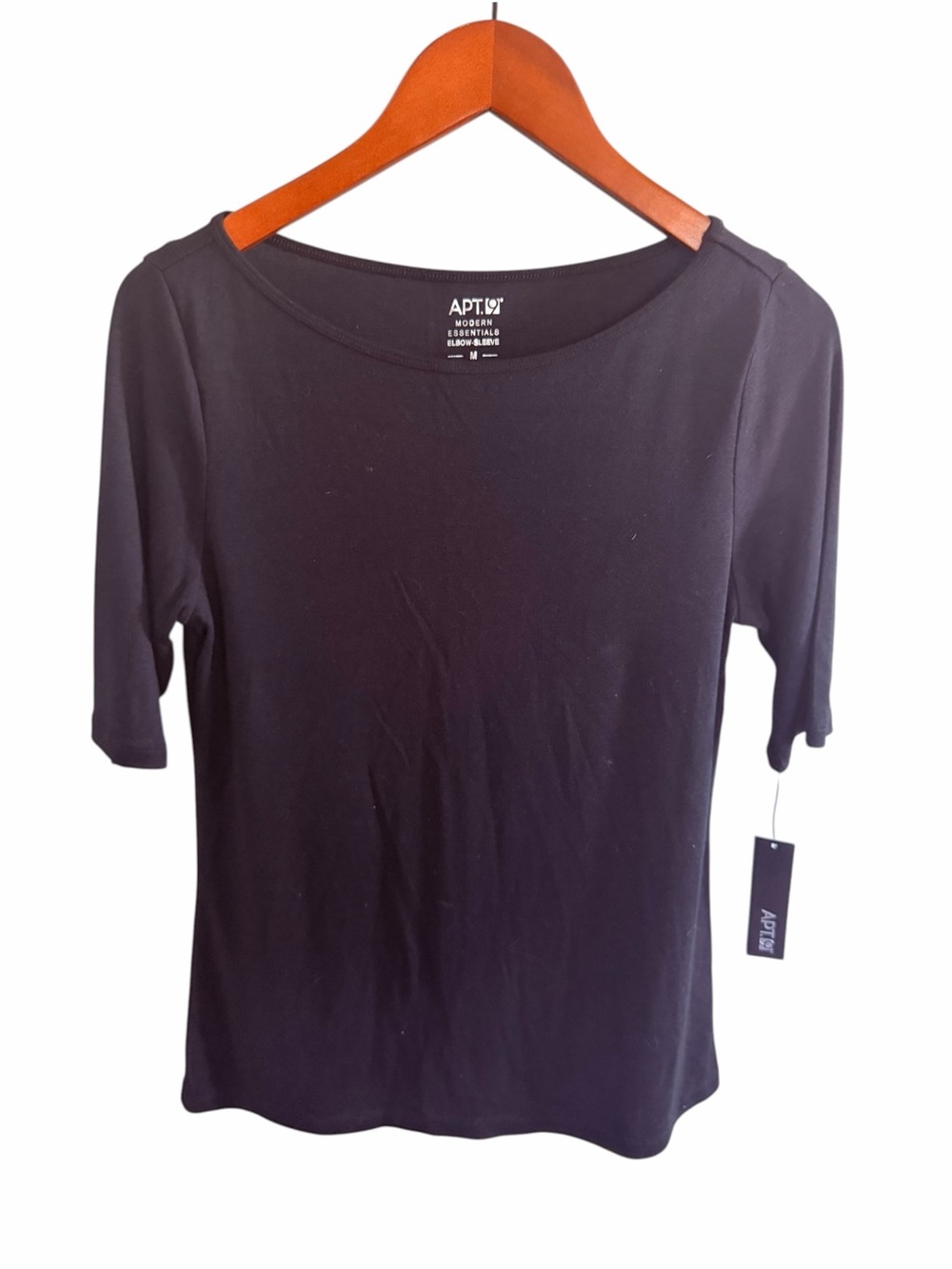 Apt. 9 Black Short Sleeve Scoop Neck Tee